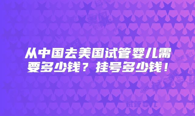 从中国去美国试管婴儿需要多少钱？挂号多少钱！