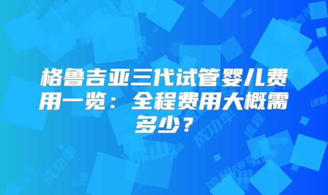 格鲁吉亚三代试管婴儿费用一览：全程费用大概需多少？