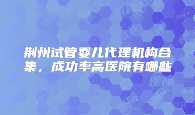 荆州试管婴儿代理机构合集,成功率高医院有哪些