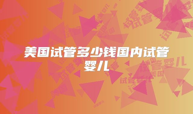 美国试管多少钱国内试管婴儿