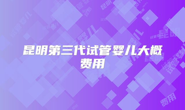昆明第三代试管婴儿大概费用