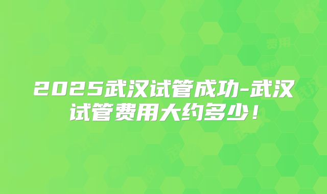 2025武汉试管成功-武汉试管费用大约多少!