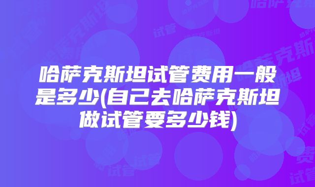 哈萨克斯坦试管费用一般是多少(自己去哈萨克斯坦做试管要多少钱)