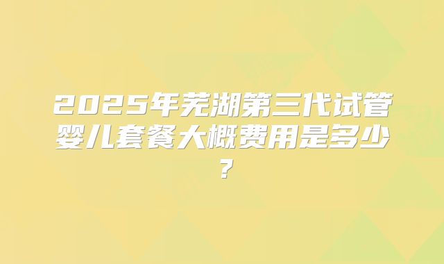 2025年芜湖第三代试管婴儿套餐大概费用是多少？