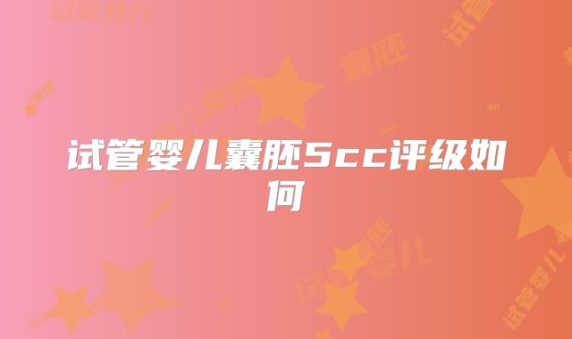 试管婴儿囊胚5cc评级如何