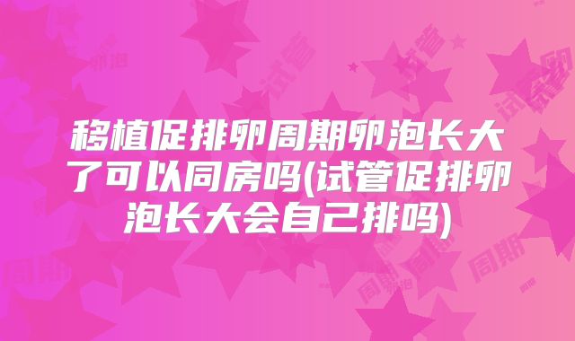 移植促排卵周期卵泡长大了可以同房吗(试管促排卵泡长大会自己排吗)