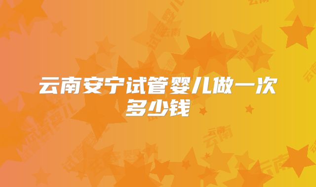 云南安宁试管婴儿做一次多少钱