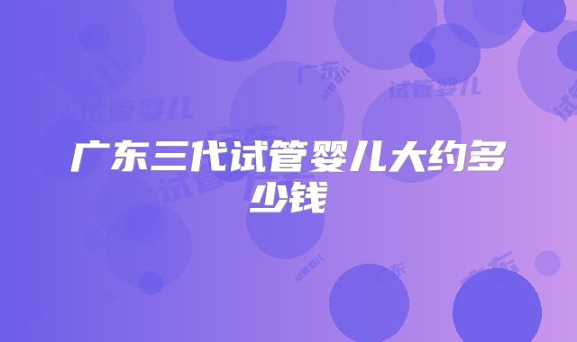 广东三代试管婴儿大约多少钱