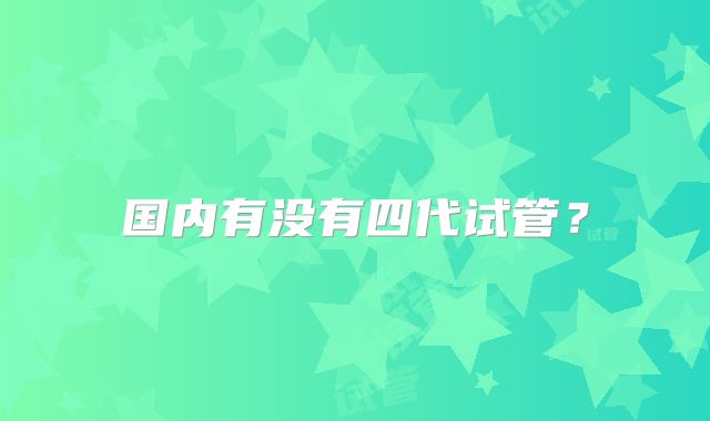 国内有没有四代试管？