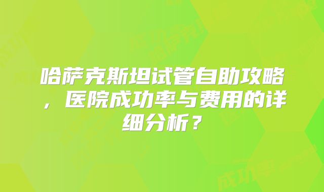 哈萨克斯坦试管自助攻略，医院成功率与费用的详细分析？