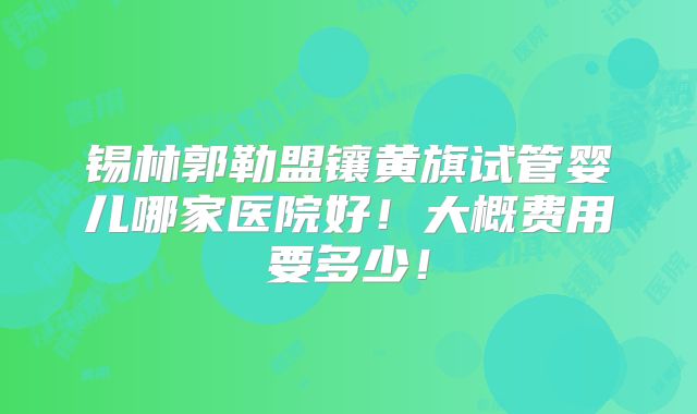 锡林郭勒盟镶黄旗试管婴儿哪家医院好!大概费用要多少!
