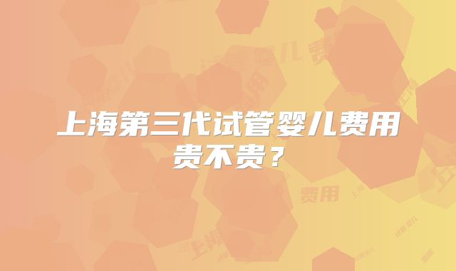 上海第三代试管婴儿费用贵不贵？