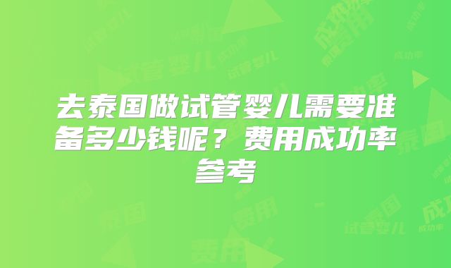 去泰国做试管婴儿需要准备多少钱呢?费用成功率参考