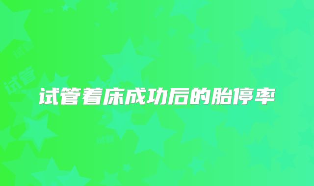 试管着床成功后的胎停率