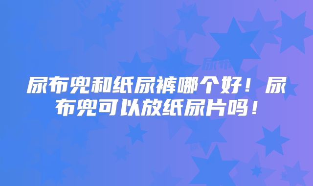 尿布兜和纸尿裤哪个好!尿布兜可以放纸尿片吗!