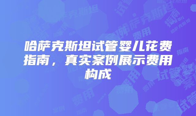 哈萨克斯坦试管婴儿花费指南，真实案例展示费用构成