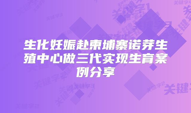 生化妊娠赴柬埔寨诺芽生殖中心做三代实现生育案例分享