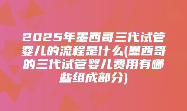 2025年墨西哥三代试管婴儿的流程是什么(墨西哥的三代试管婴儿费用有哪些组成部分)