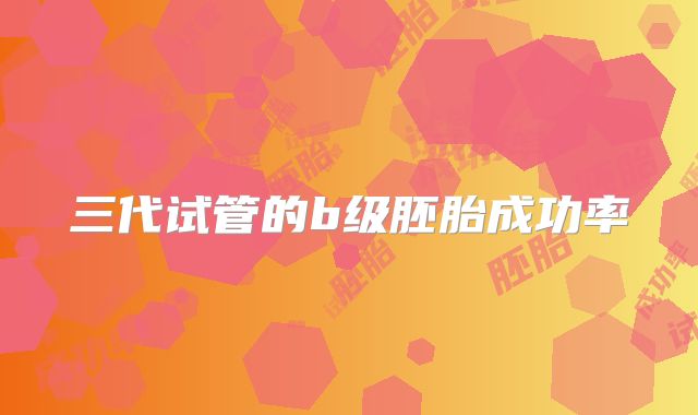 三代试管的b级胚胎成功率