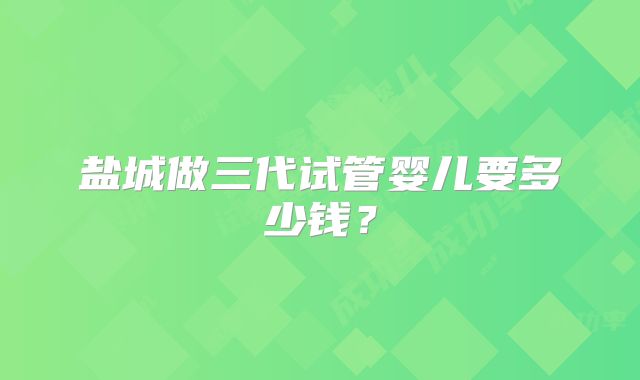 盐城做三代试管婴儿要多少钱?