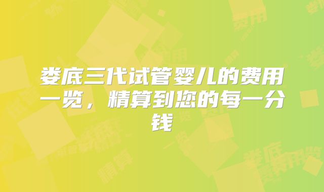 娄底三代试管婴儿的费用一览，精算到您的每一分钱