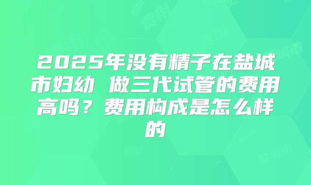 2025年没有精子在盐城市妇幼 做三代试管的费用高吗?费用构成是怎么样的