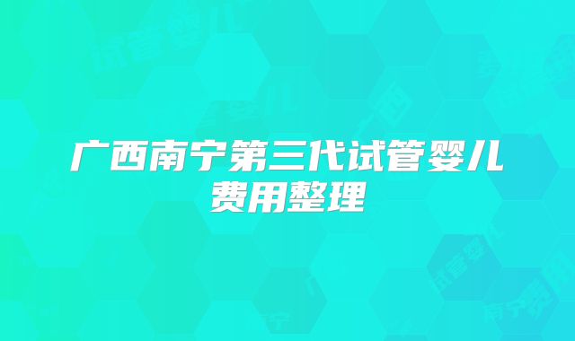 广西南宁第三代试管婴儿费用整理