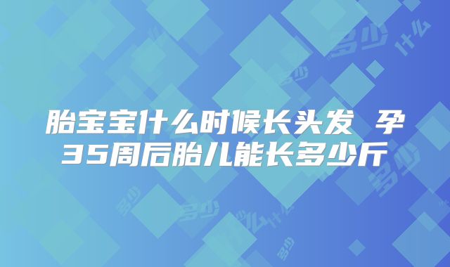 胎宝宝什么时候长头发 孕35周后胎儿能长多少斤