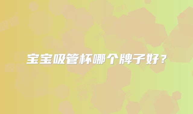 宝宝吸管杯哪个牌子好?