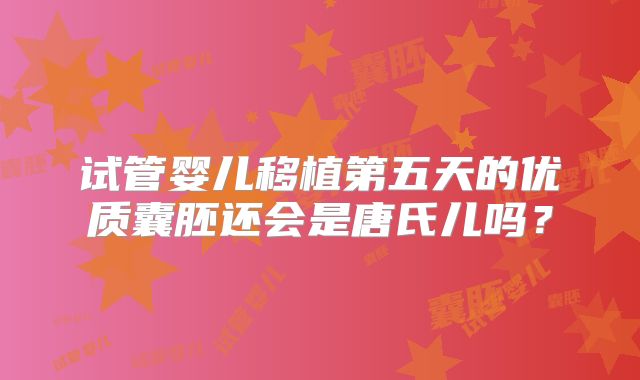试管婴儿移植第五天的优质囊胚还会是唐氏儿吗？