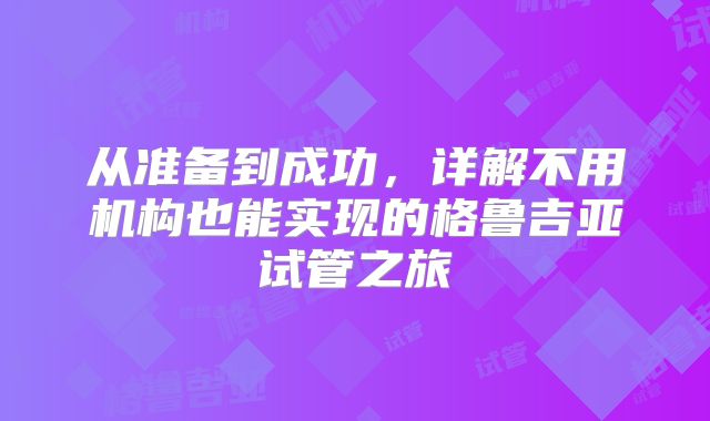 从准备到成功，详解不用机构也能实现的格鲁吉亚试管之旅