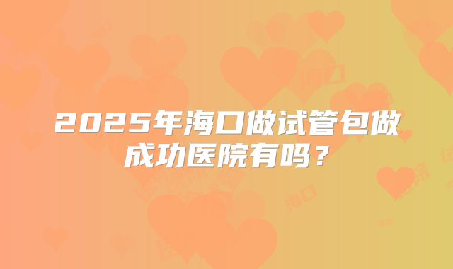 2025年海口做试管包做成功医院有吗?