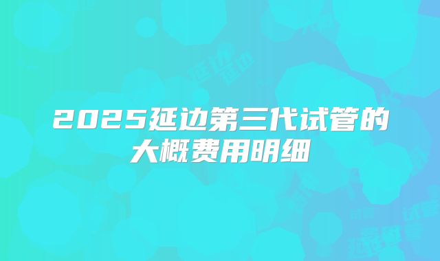 2025延边第三代试管的大概费用明细