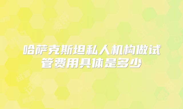 哈萨克斯坦私人机构做试管费用具体是多少