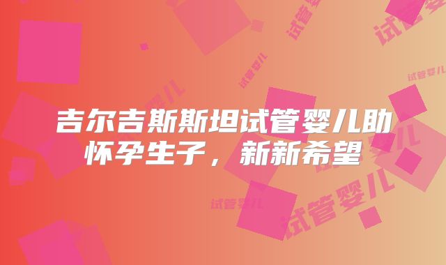 吉尔吉斯斯坦试管婴儿助怀孕生子，新新希望