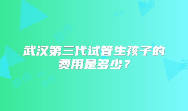武汉第三代试管生孩子的费用是多少？