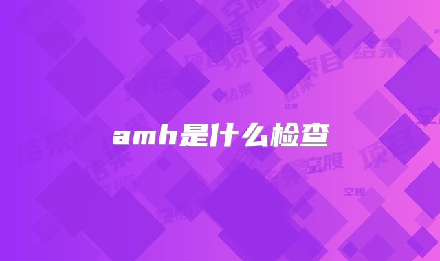amh是什么检查