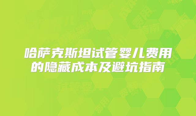 哈萨克斯坦试管婴儿费用的隐藏成本及避坑指南