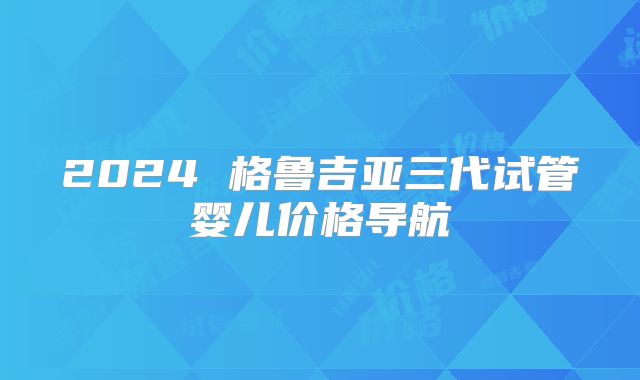 2024 格鲁吉亚三代试管婴儿价格导航