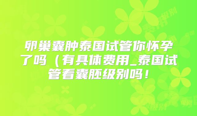 卵巢囊肿泰国试管你怀孕了吗(有具体费用_泰国试管看囊胚级别吗!