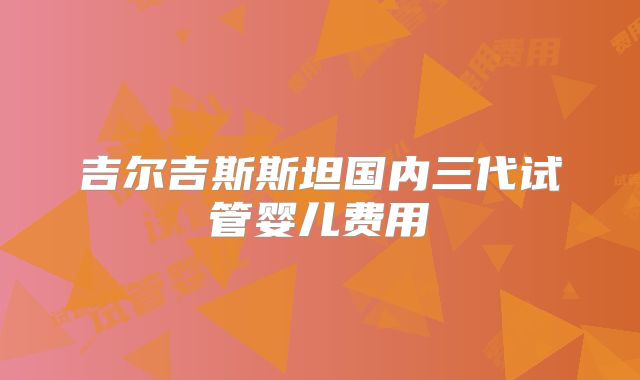 吉尔吉斯斯坦国内三代试管婴儿费用