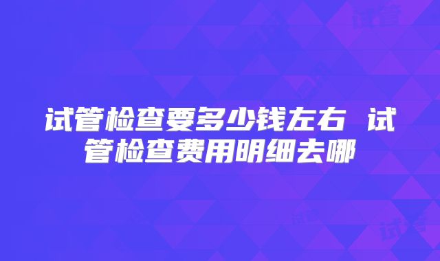 试管检查要多少钱左右 试管检查费用明细去哪