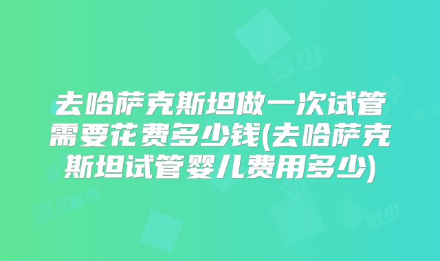 去哈萨克斯坦做一次试管需要花费多少钱(去哈萨克斯坦试管婴儿费用多少)