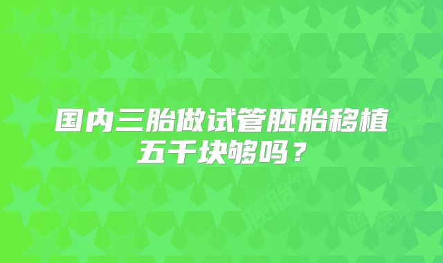 国内三胎做试管胚胎移植五千块够吗？