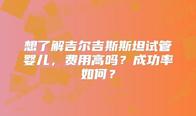 想了解吉尔吉斯斯坦试管婴儿,费用高吗?成功率如何?
