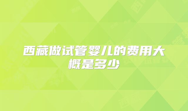 西藏做试管婴儿的费用大概是多少