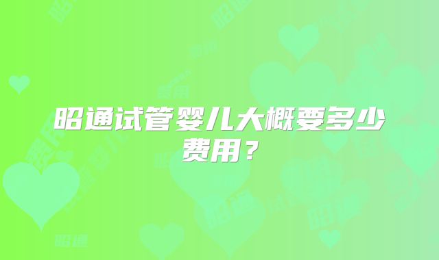 昭通试管婴儿大概要多少费用？