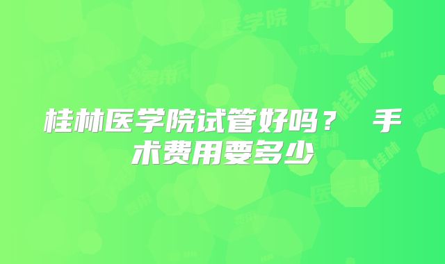 桂林医学院试管好吗？ 手术费用要多少