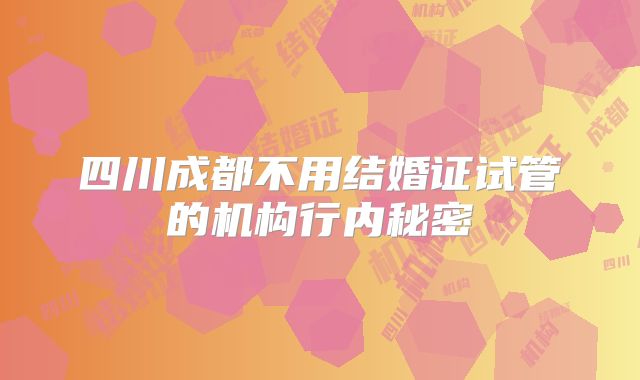 四川成都不用结婚证试管的机构行内秘密