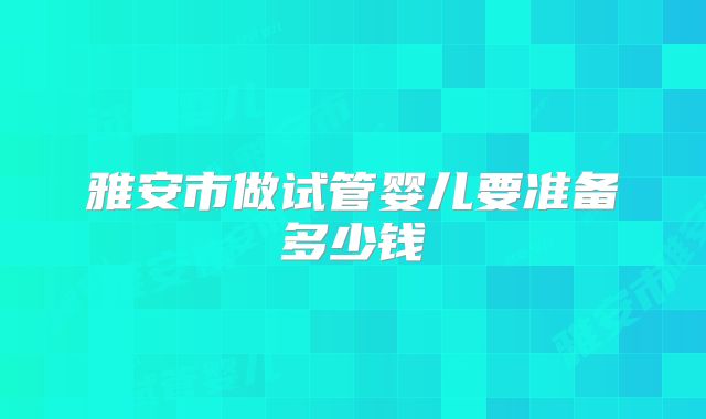 雅安市做试管婴儿要准备多少钱